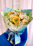 Blue & Gold Starry Sunflower Bouquet